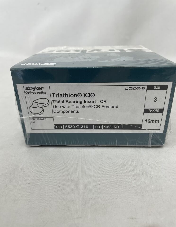 5530-G-316 - STRYKER - Triathlon X3 Tibial Bearing Insert-CR Size: 3, 16mm , (BX/1) - ( Expiry Date: 2022-01-19 )
