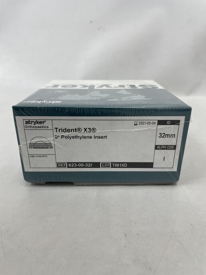 623-00-32I - STRYKER - Trident X3 0° Polyethylene Insert 32mm, I, (BX/1) - ( Expiry Date: 2021-05-04 )