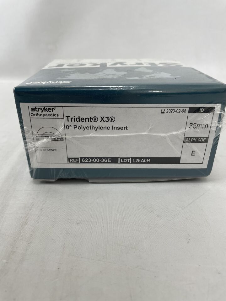623-00-36E - STRYKER - Trident X3 0° Polyethylene Insert 36mm, E, (BX/1) - ( Expiry Date: 2023-02-08 )
