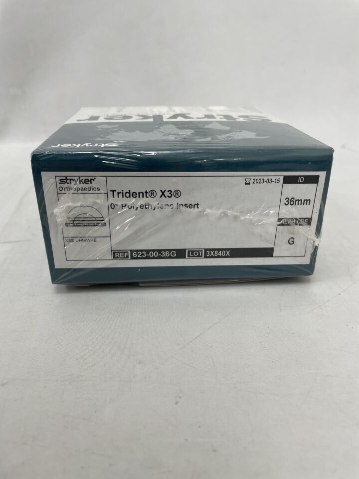 623-00-36G - STRYKER - Trident X3 0° Polyethylene Insert 36mm, G, (BX/1) - ( Expiry Date: 2023-03-15 )