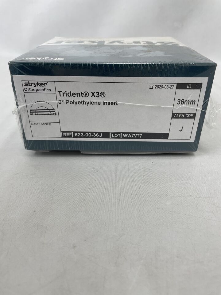 623-00-36J - STRYKER - Trident X3 0° Polyethylene Insert 36mm, J, (BX/1) - ( Expiry Date: 2020-08-27 )