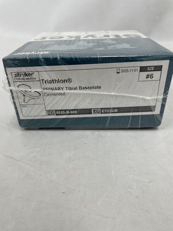 5520-B-600  -  STRYKER  -  Triathlon Primary Tibial Baseplate Cemented #6 , ( BX/1 )  -  ( Expiry Date : 2025-11-01 )