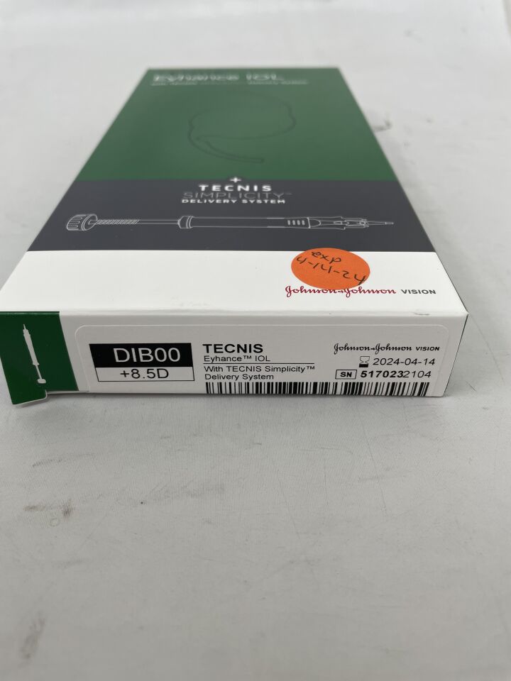 DIB00U0085 - JOHNSON & JOHNSON - TECNIS Eyhance IOL with TECNIS Simplicity Delivery System, +8.5D
, () - ( Expiry Date: 2024-04-14 )
