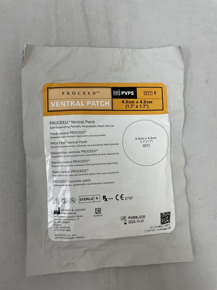 PVPS - JOHNSON & JOHNSON - Proceed Ventral Patch, 4.3 x 4.3 cm, () - ( Expiry Date: 2023-03-31 )