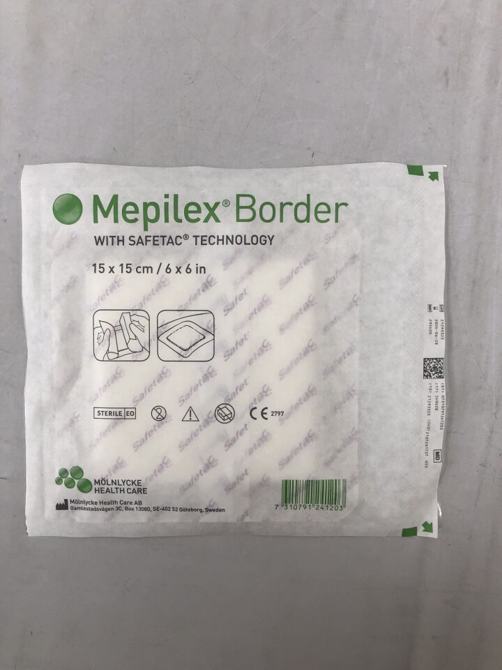 295400 - MOLNLYCKE - Mepilex Border with Safetac Technolgy, 6" x 6", Self-adherent soft silicone foam dressing, (EA) - ( Expiry Date: 2024-06-28 )