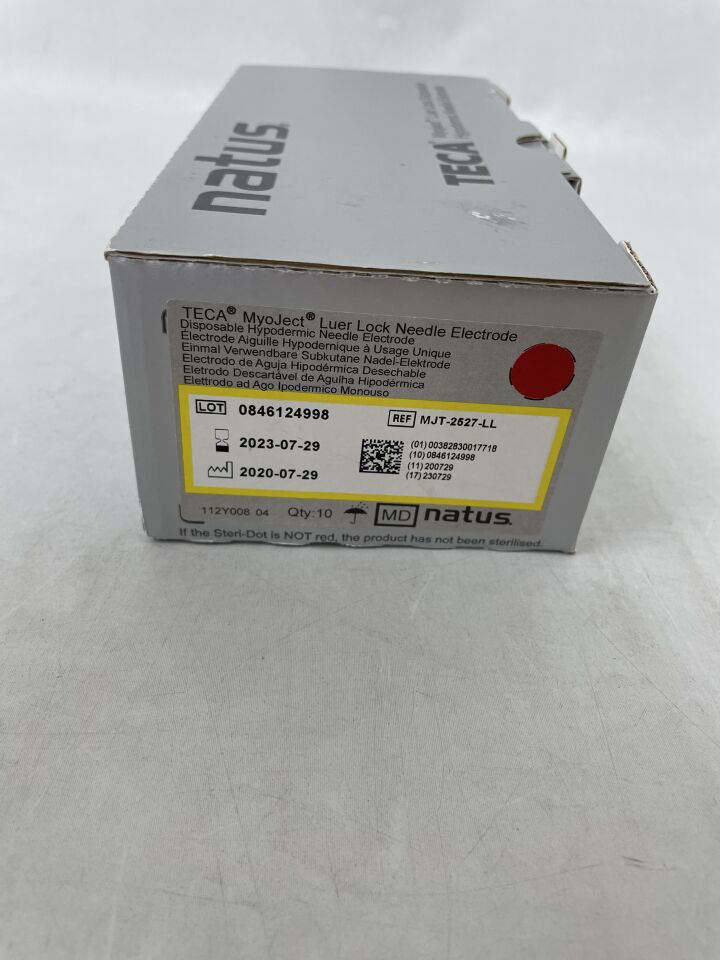 MJT-2527-LL - NATUS - MyoJect Luer Lock Needle Electrode, (BX/10) - ( Expiry Date: 2023-07-29 )
