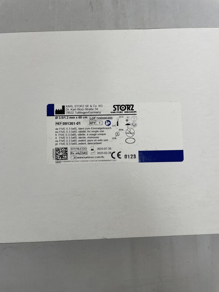 091361-06 - STORZ - Intubation Video Endoscopes FIVE S, 3.5/1.2mm x 65cm, (BX/1) - ( Expiry Date: 2023-07-28 )