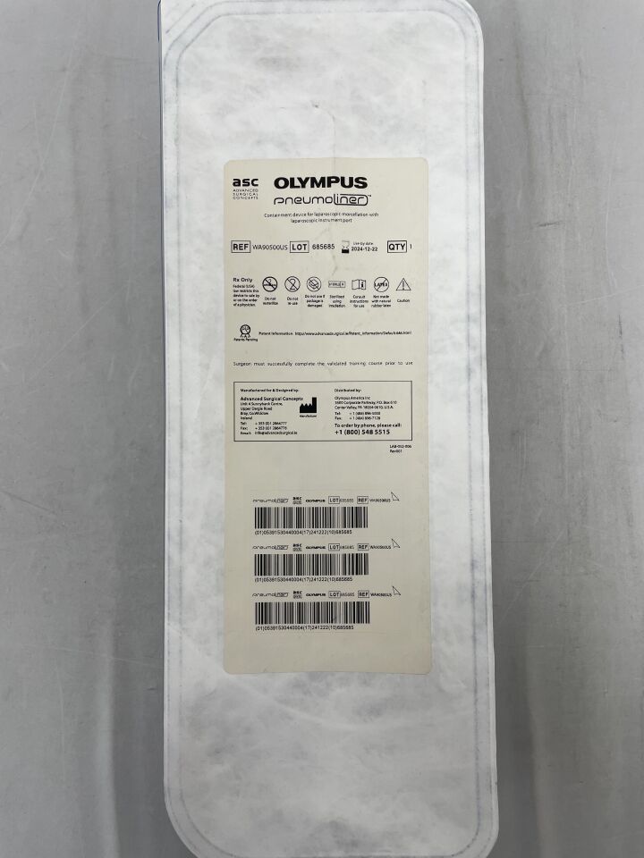 WA90500US - OLYMPUS - Olympus Pneumoliner Containment System, () - ( Expiry Date:  )