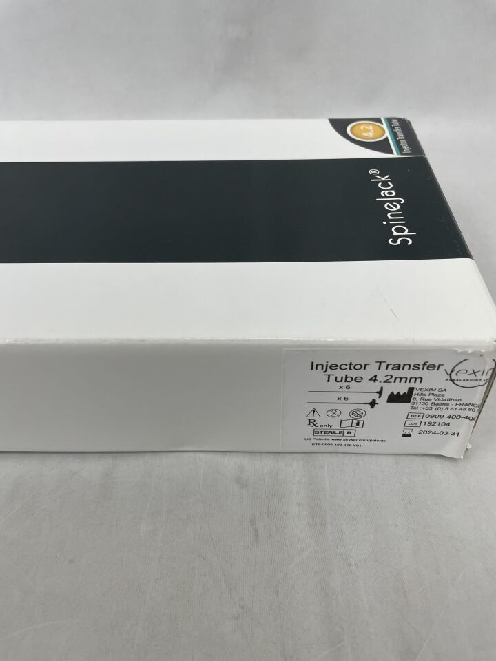 0909-400-400 - STRYKER - Vexim SpineJack Injector Transfer Tube 4.2mm, (BX/6) - ( Expiry Date: 2024-03-31 )