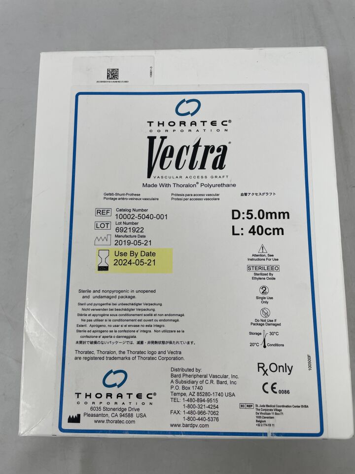 10002-5040-001 - THORATEC - Vectra Vascular Access Graft with Thoralon Polyurethane - 5.0mm x 40cm, (BX/1) - ( Expiry Date: 2024-05-21 )