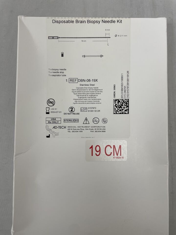 DBN-08-19X - AD-TECH - Disposable Brain Biopsy Needle Kit 19cm x 8mm x 2.11mm, (BX/1) - ( Expiry Date: 2024-07-01 )