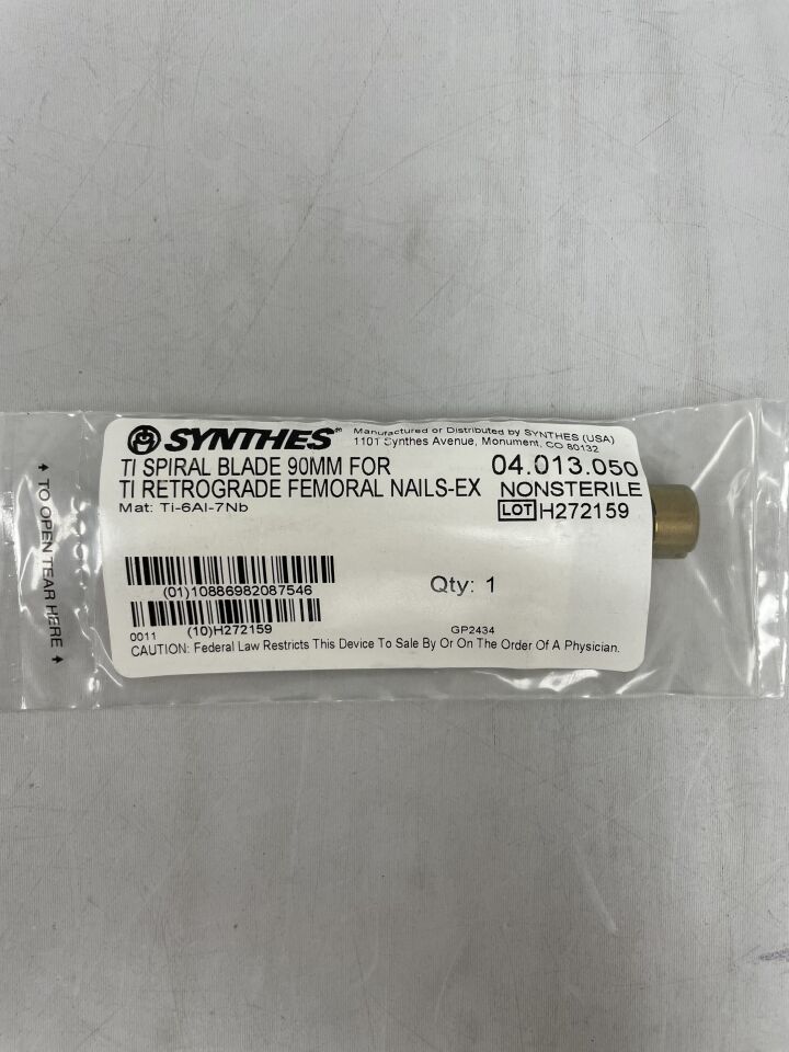 04.013.050 - SYNTHES - ti spiral blade 90mm for ti retrograde femoral nails-ex, (EA) - ( Expiry Date: 2099-12-31 )