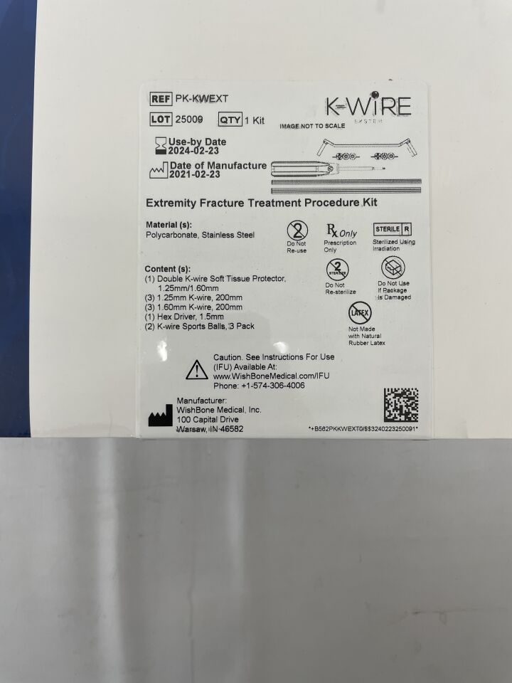 PK-KWEXT - WISHBONE MEDICAL - K-Wire Extremity Fracture Treatment Procedure Kit, (BX/1) - ( Expiry Date: 2024-02-23 )