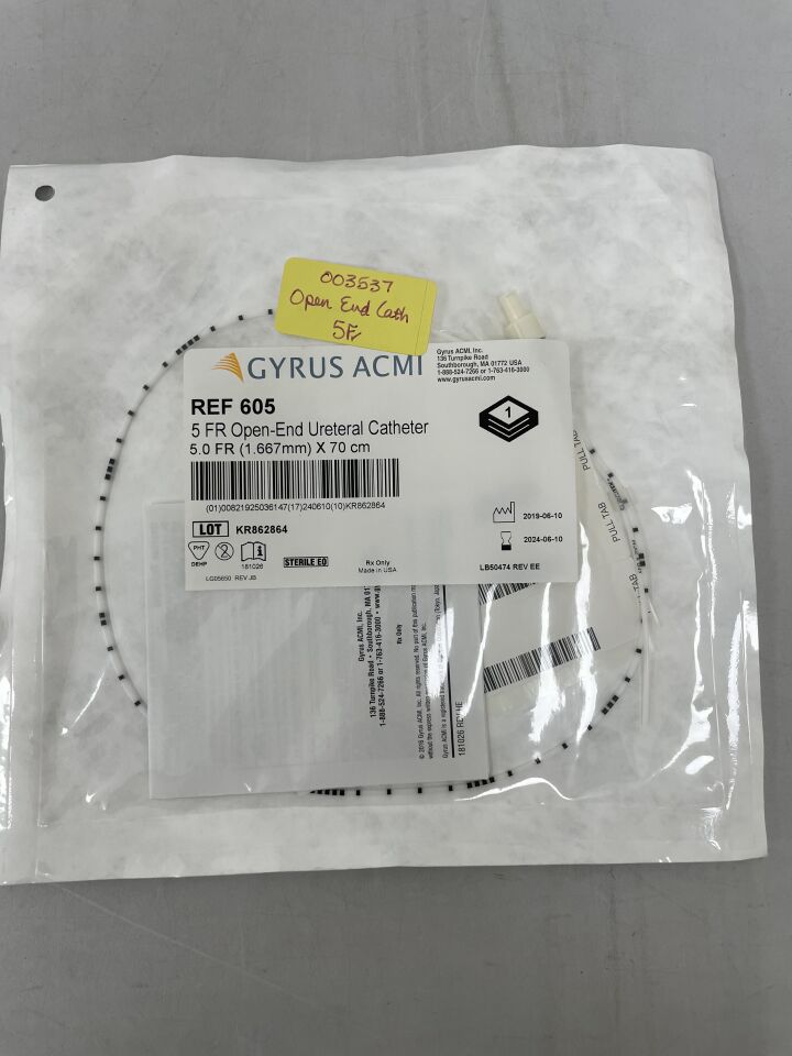 605 - GYRUS ACMI - Open-End Ureteral Catheter, 5.0Fr x 70cm, (EA) - ( Expiry Date: 2024-06-10 )