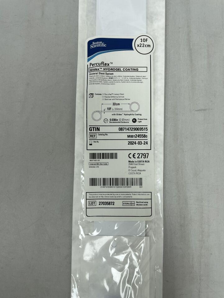 24558 - BOSTON SCIENTIFIC - Percuflex Ureteral Stent System - 10Fr x 22cm, (EA) - ( Expiry Date: 2024-03-24 )