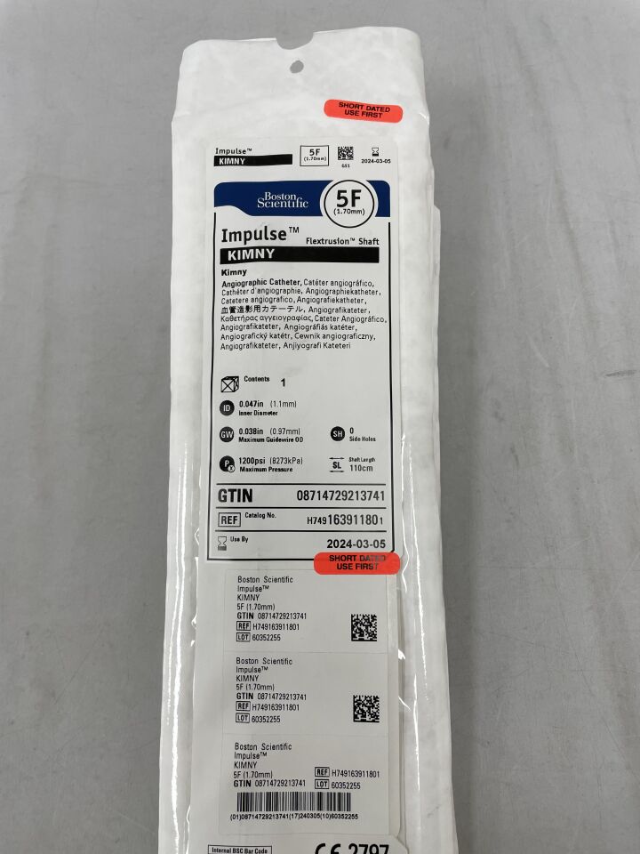 16391180 - BOSTON SCIENTIFIC - Impulse KIMNY 5F x 110cm Angiographic Catheter, (EA) - ( Expiry Date: 2024-03-05 )