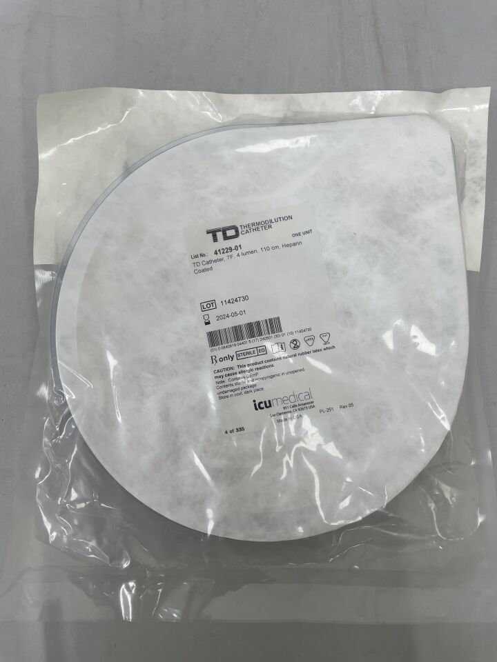 41229-01 - ICU MEDICAL - TD Thermodilution Catheter 7F x 110cm, Four-Lumen, Heparin, (EA) - ( Expiry Date: 2024-05-01 )