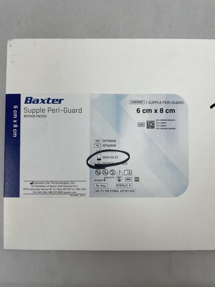 SPG0608 - BAXTER - Peri-Guard Repair Patch 6cm X 8cm, (EA) - ( Expiry Date: 2024-05-21 )
