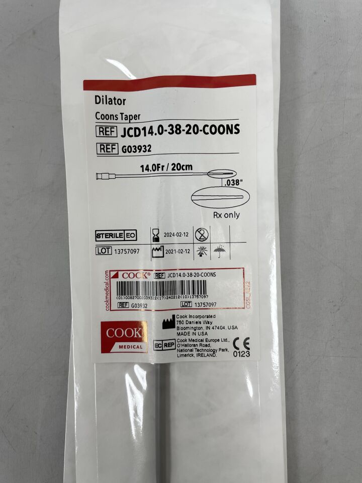 G03932 - COOK - Dilator, Coons Taper 14F, (EA) - ( Expiry Date: 2024-02-12 )