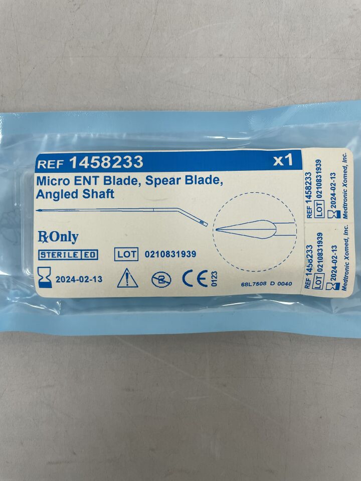 1458233 - MEDTRONIC - Micro ENT Blade, Spear Blade, Angled Shaft, (EA) - ( Expiry Date: 2024-02-13 )