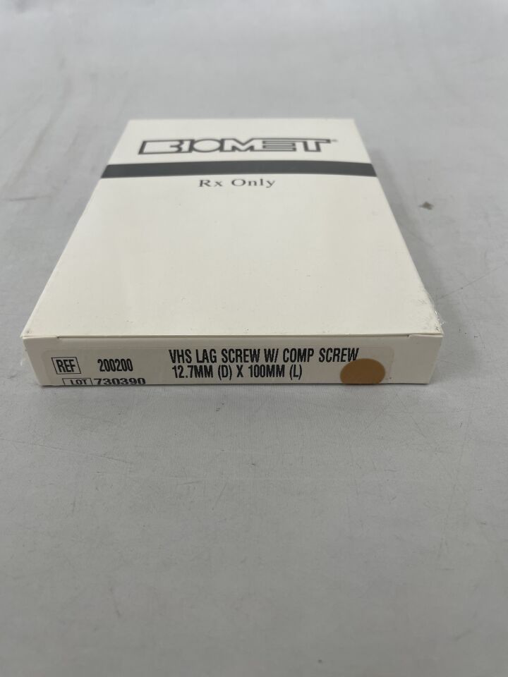 200200 - BIOMET - Lag Screw with Compression Screw, 12.7 dia. x 100 mm Length,, (BX/1) - ( Expiry Date: 2020-06-23 )