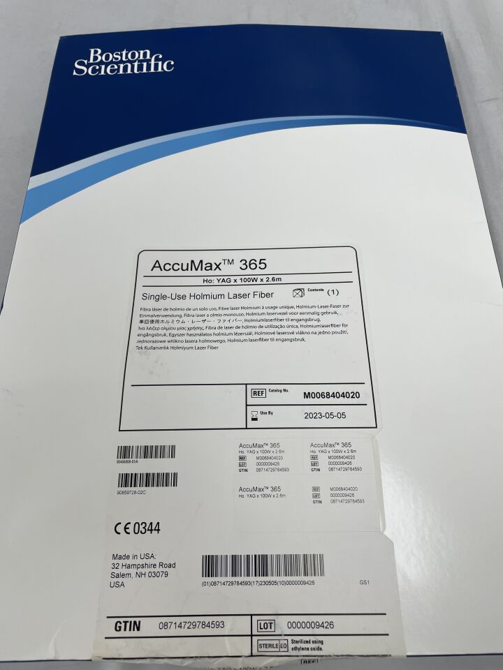 840402 - BOSTON SCIENTIFIC - AccuMax 365 Single-Use Holmium Laser Fiber - 100W x 2.6m, (BX/1) - ( Expiry Date: 2023-05-05 )