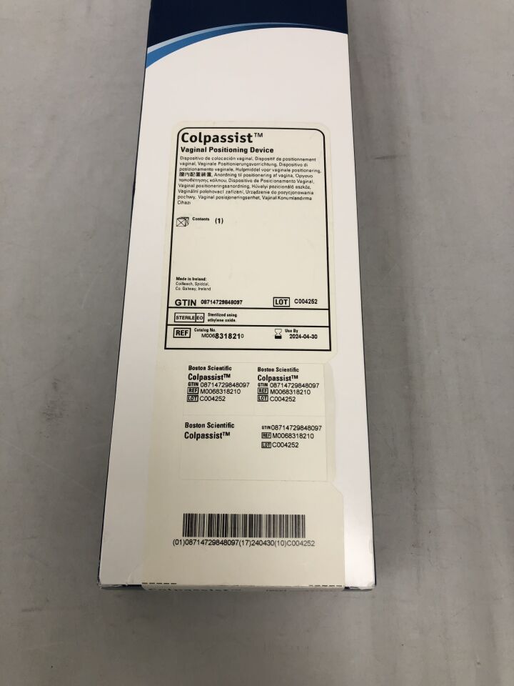 831821 - BOSTON SCIENTIFIC - Colpassist Vaginal Positioning Device, (BX/1) - ( Expiry Date: 2024-04-30 )