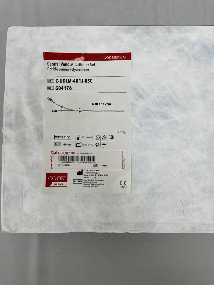 G04176 - COOK - Central Venous Catheter Set, 4.0Fr/12cm, (EA) - ( Expiry Date: 2024-04-12 )