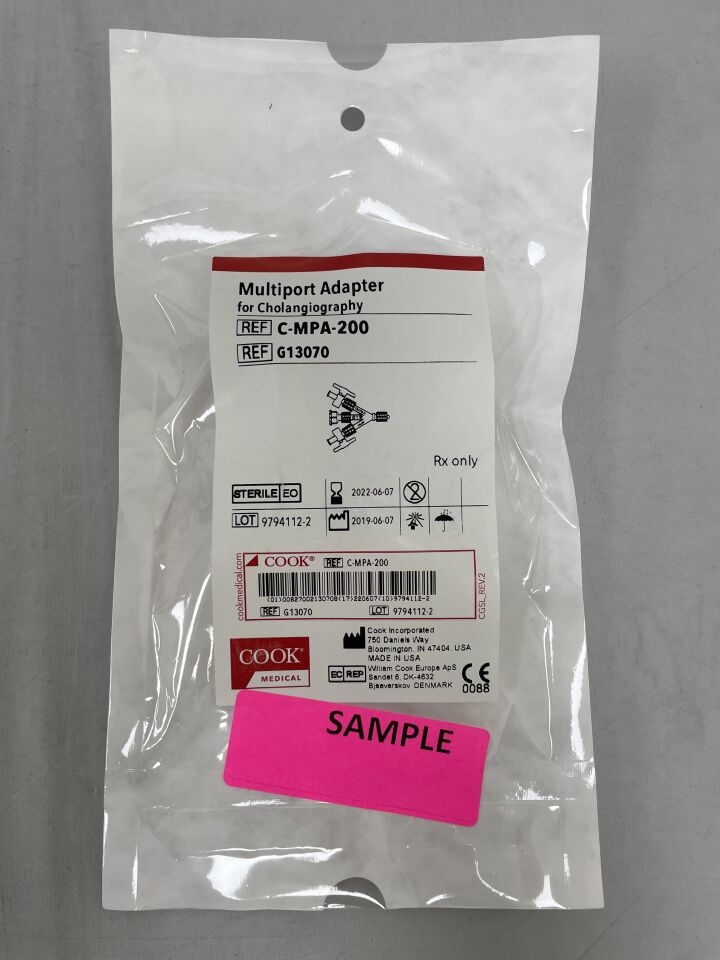 G13070 - COOK - Three-Way Multipurpose Adapter for Cholangiography, () - ( Expiry Date: 2022-10-24 )