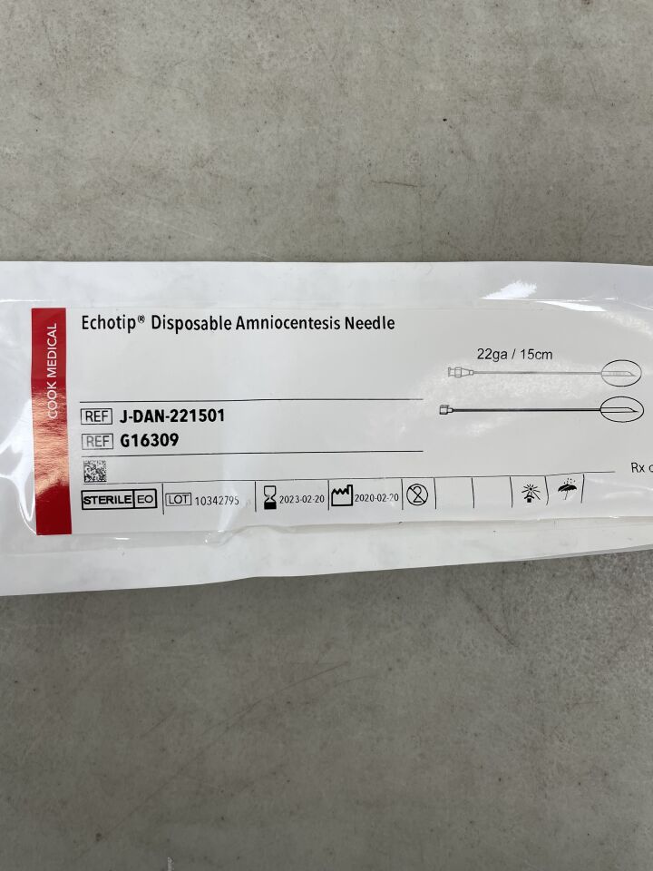 G16309 - COOK - EchoTip Amniocentesis Needle w/o Sideport 22G x 15cm, () - ( Expiry Date: 2023-02-20 )