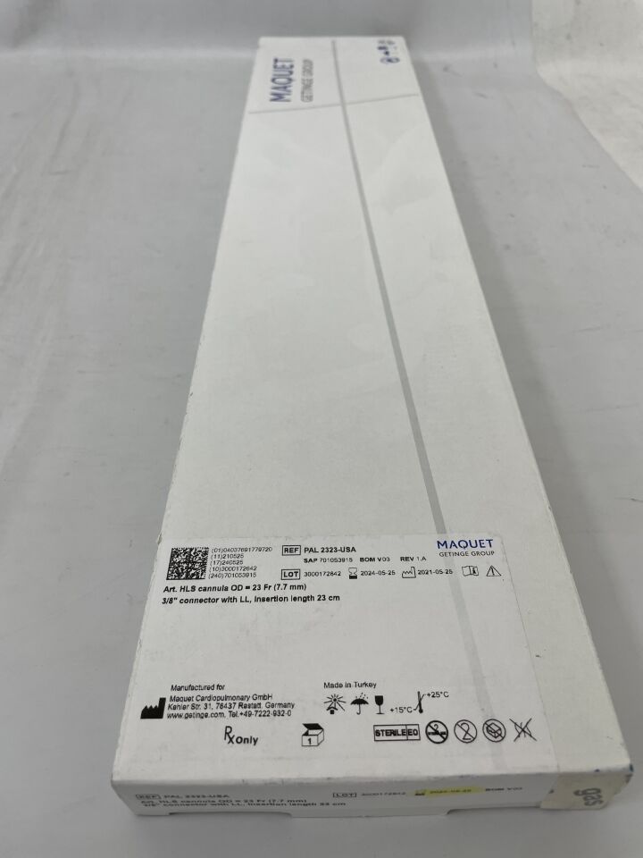 PAL 2323-USA - MAQUET - HLS Cannula, 23Fr, 23cm, (BX/1) - ( Expiry Date: 2024-05-25 )