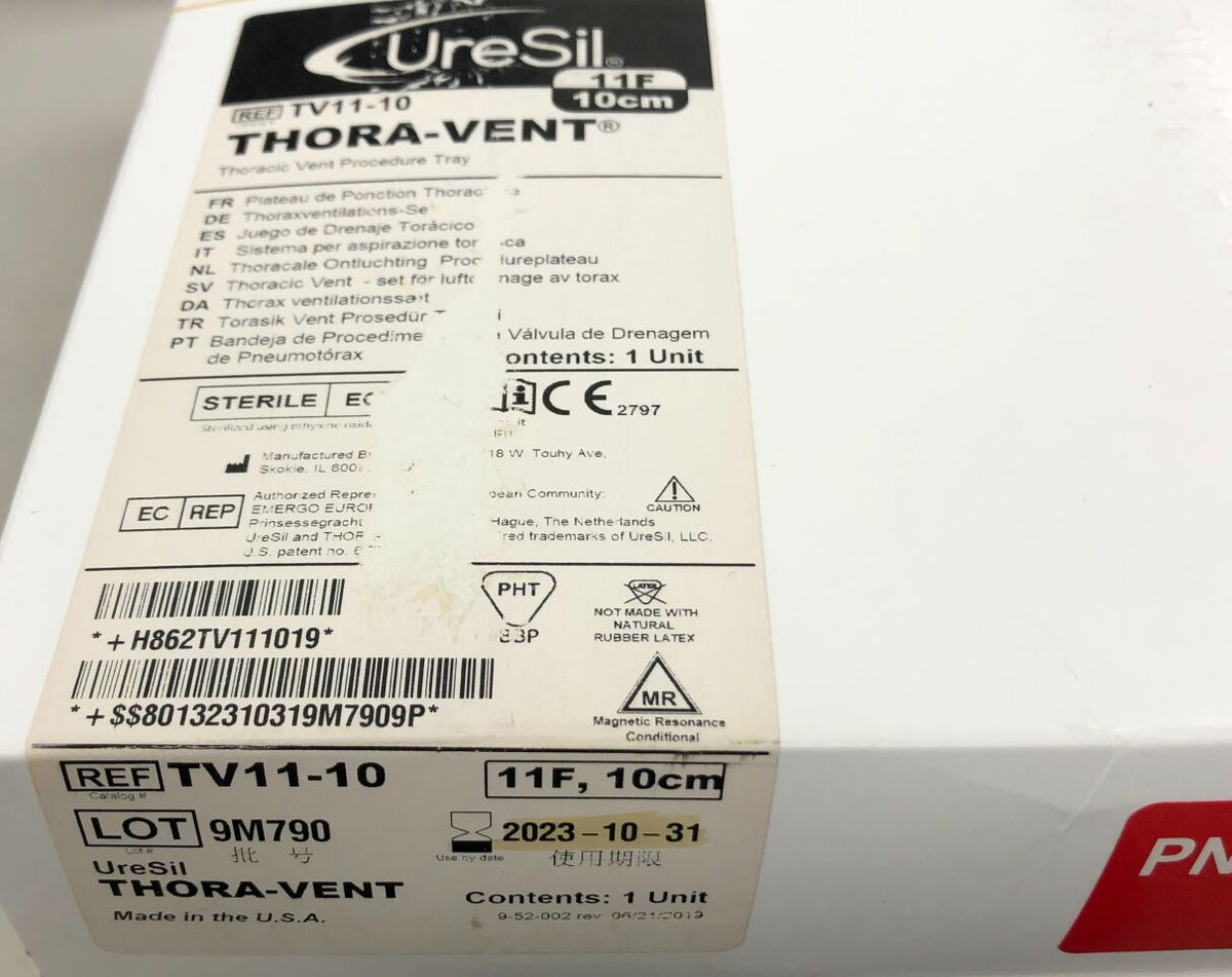 TV11-10 - URESIL - TRU-CLOSE Thora-Vent Thoracic Vent Procedure Tray, 11F, 10cm, (BX/1)