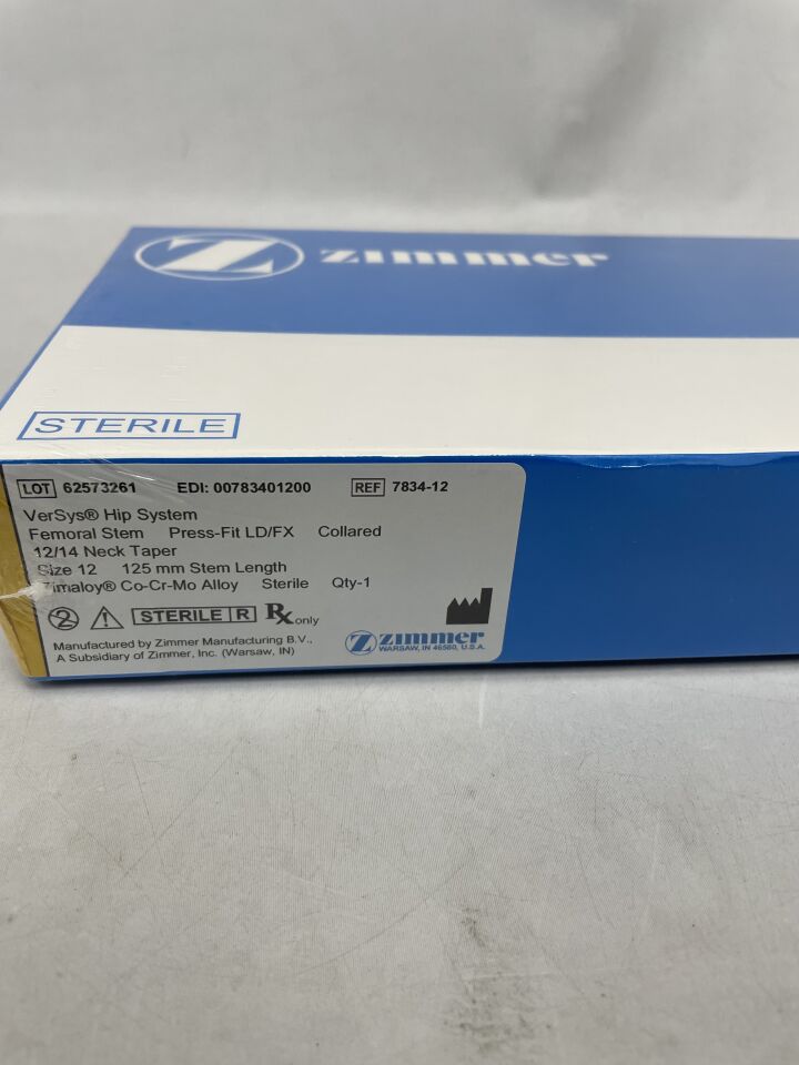 7834-12 - ZIMMER - VerSys Hip System Femoral Press-Fit LD/FX Collard Alloy, Size 12, (BX/1) - ( Expiry Date: 2023-12-23 )