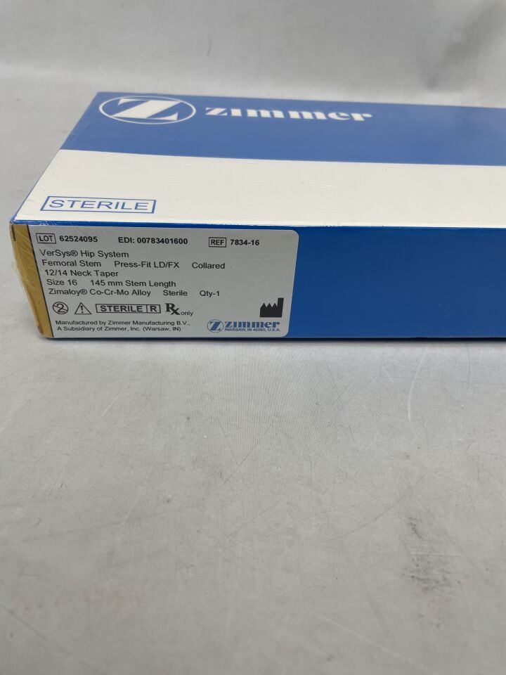 7834-16 - ZIMMER - VerSys Hip System Femoral Press-Fit LD/FX Collard Alloy, Size 16, (BX/1) - ( Expiry Date: 2023-10-23 )