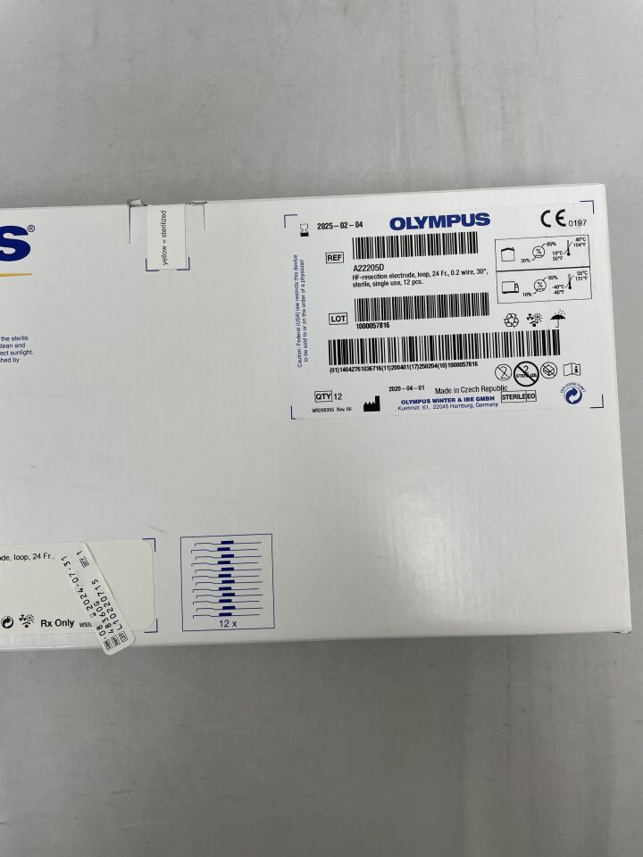A22205D - 奧林巴斯 - 高頻切除電極，24 Fr 環，0.2 mm 線徑，30° 角，（BX/12）-（有效期至：2025-02-04）