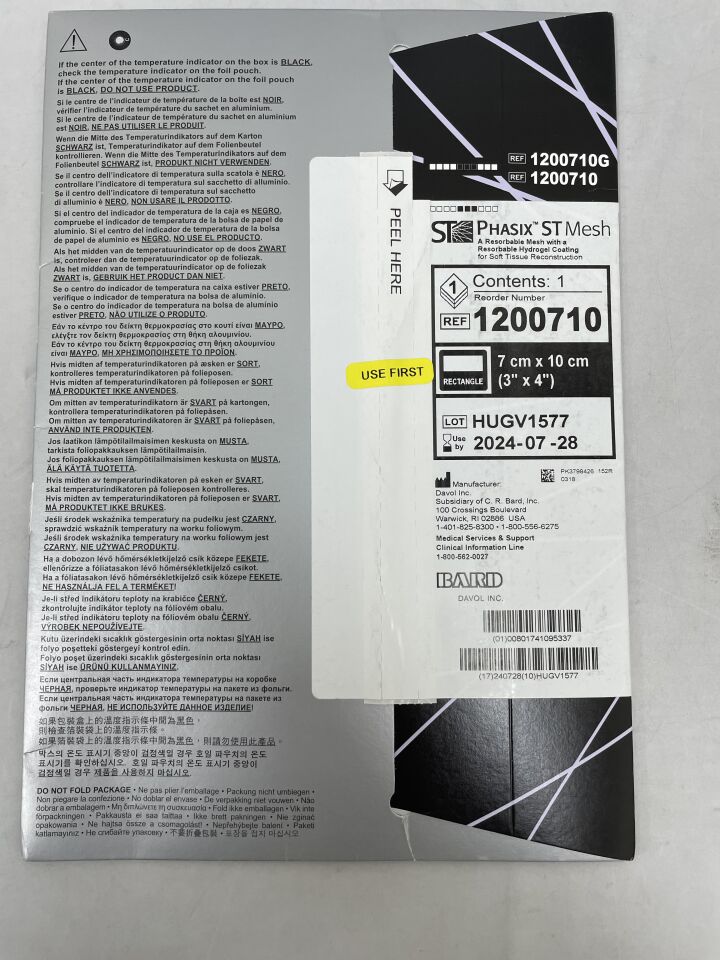 1200710 - BARD - Phasix ST Mesh Rectangle 3" x 4", (EA) - ( Expiry Date: 2024-07-28 )