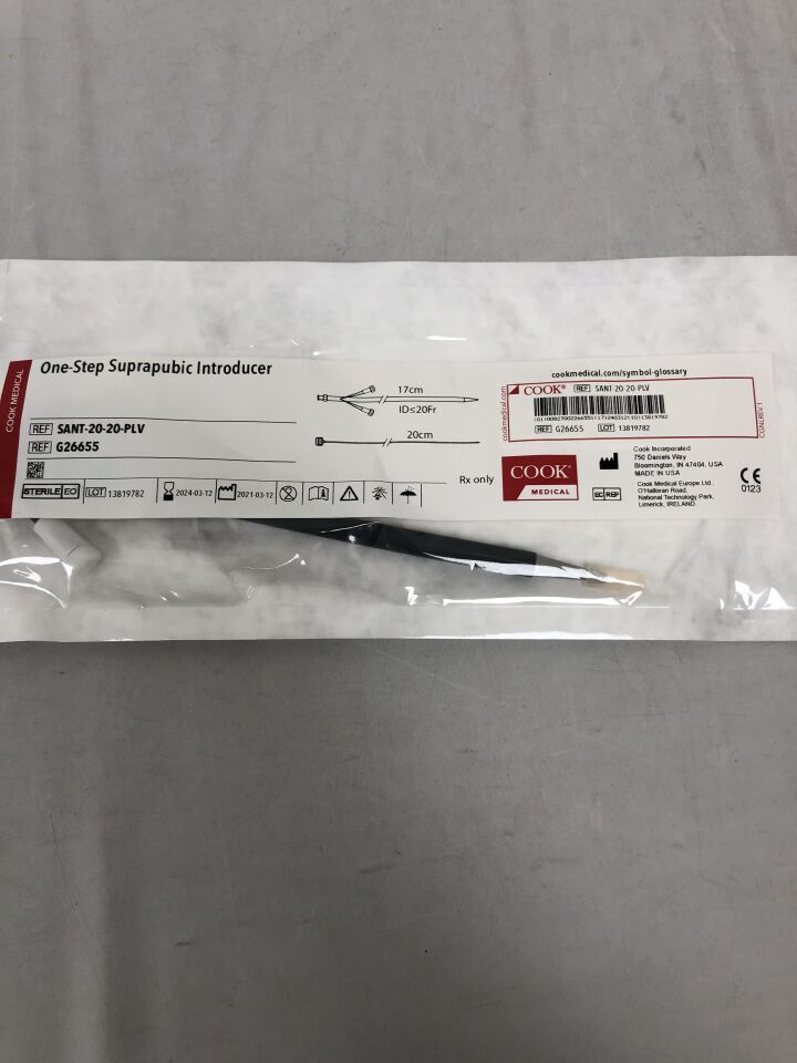 G26655 - COOK - One-Step Suprapubic Introducer, 20F, 17cm, 20cm, (EA) - ( Expiry Date: 2024-03-12 )