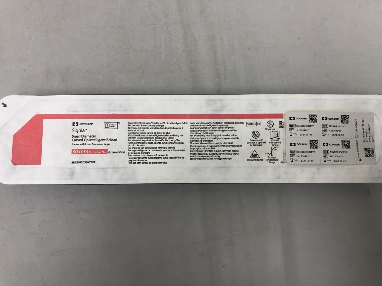SIGSDS30CTVT - COVIDIEN - Signia Small Diameter Curved Tip Intelligent Reload, Vascular 30mm, Short 8mm, () - ( Expiry Date: 2024-08-31 )