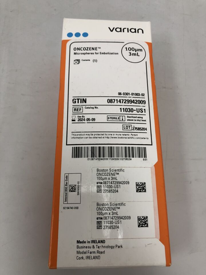 11030-US1 - BOSTON SCIENTIFIC - Oncozene Microspheres for Embolization, 100 micrometers, 3mL, (BX/1) - ( Expiry Date: 2024-05-09 )