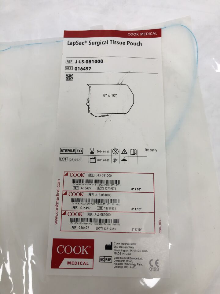 G16497 - COOK - LapSac Surgical Tissue Pouch, 8in X 10in, (EA) - ( Expiry Date: 2024-01-31 )