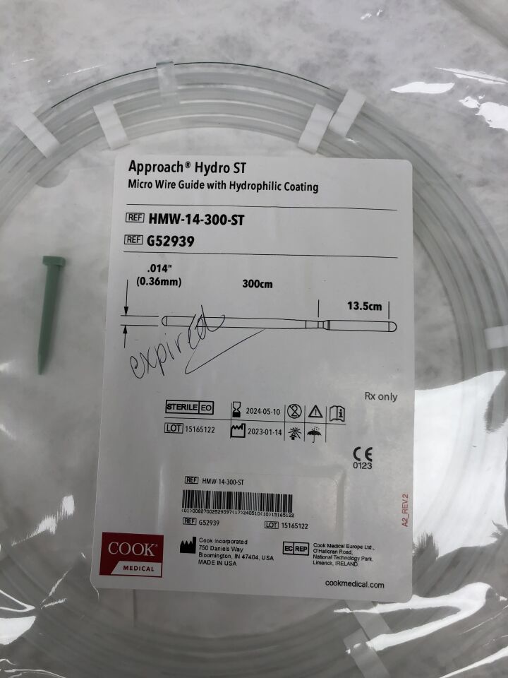 G52939 - COOK - Hydro ST Micro Wire Guide With Hydrophilic Coating, 300cm, () - ( Expiry Date: 2024-05-10 )