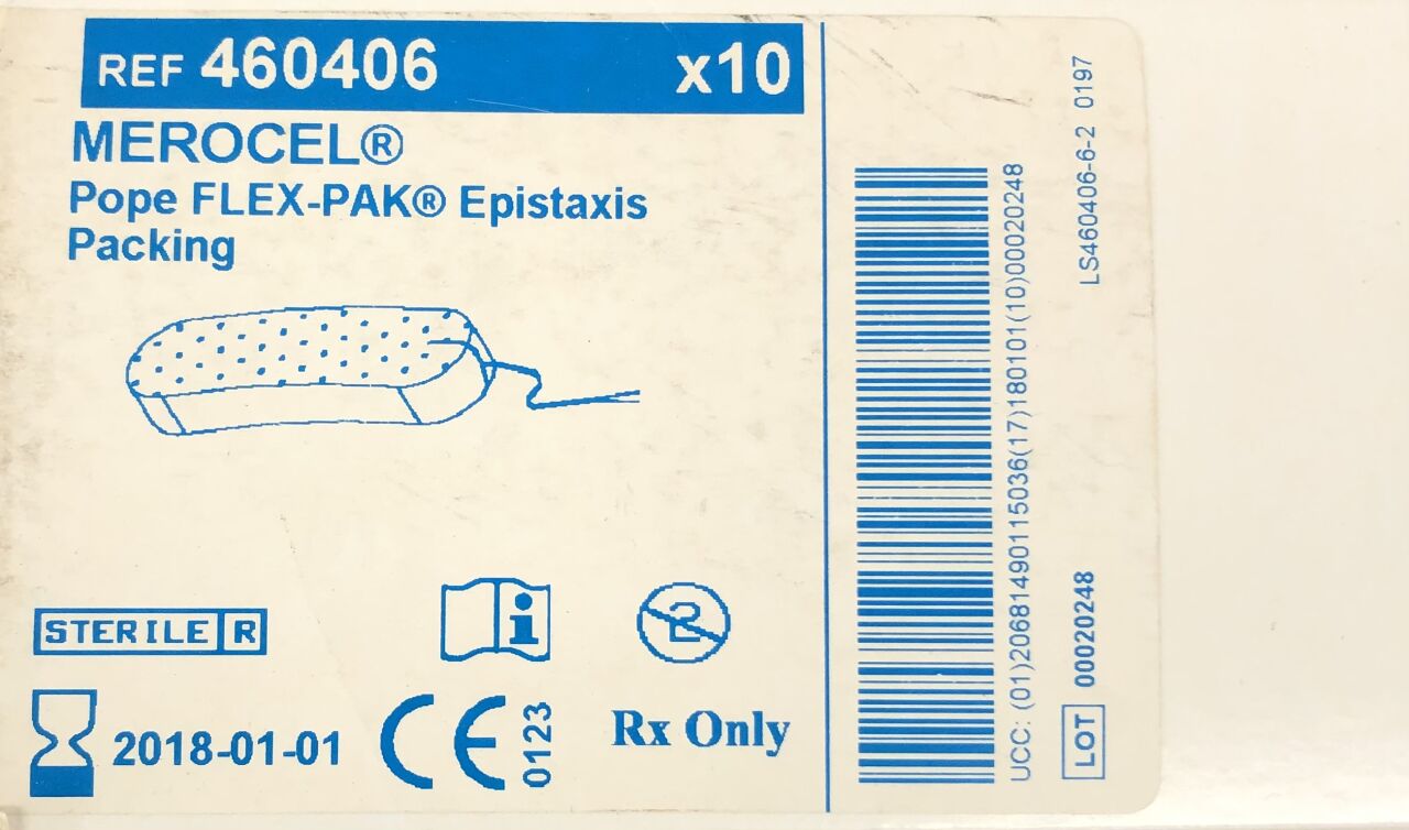 460406 - MEDTRONIC - Pope Flex-Pak Epistaxis Packing, (BX/10) - ( Expiry Date: 2018-01-01 )