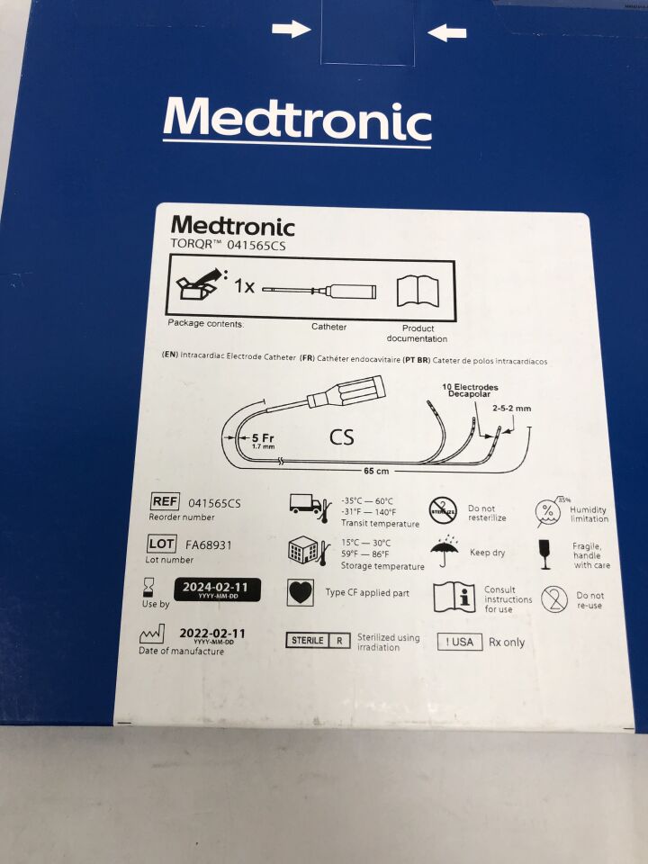 041565CS - MEDTRONIC - TORQR Intracardiac Electrode Catheter, 5F, 65cm, (BX/1) - ( Expiry Date: 2024-02-11 )