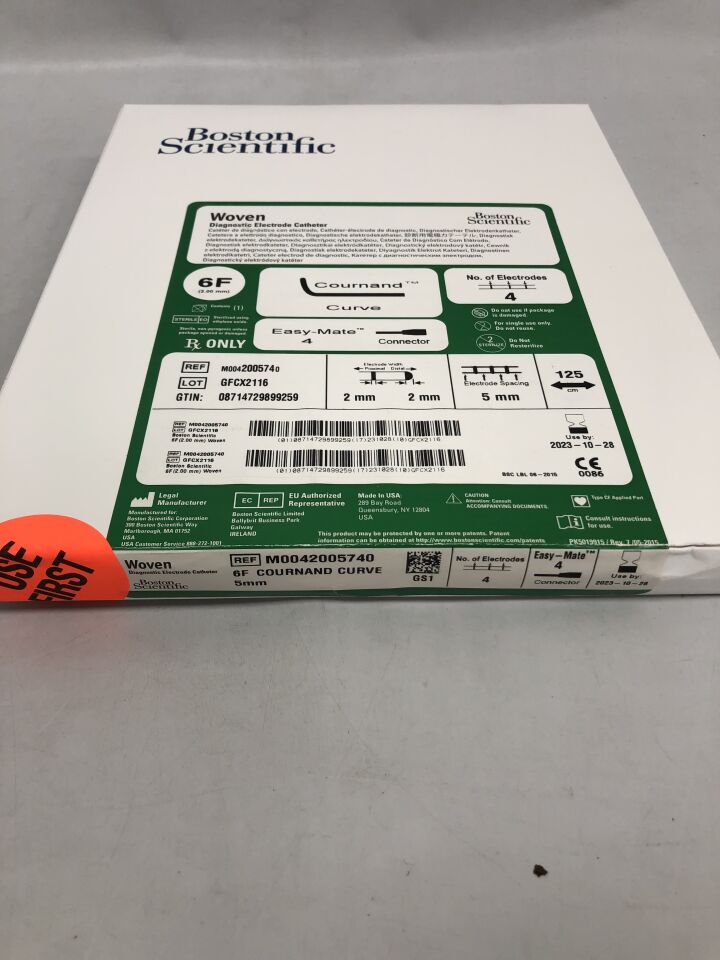 200574 - BOSTON SCIENTIFIC - Woven Diagnostic Electrode Catheter, 6F, Cournand Curve, 5mm, 4 Electrodes, 125cm length, (BX/1) - ( Expiry Date: 2024-07-28 )