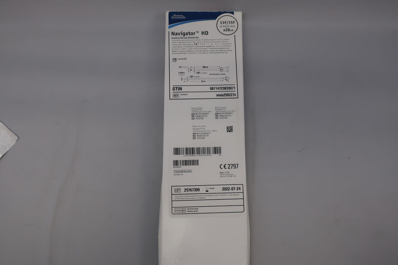 250227 - BOSTON SCIENTIFIC - Navigator HD Ureteral Access Sheath Set, 13F/15F x 28cm, () - ( Expiry Date: 2024-06-26 )