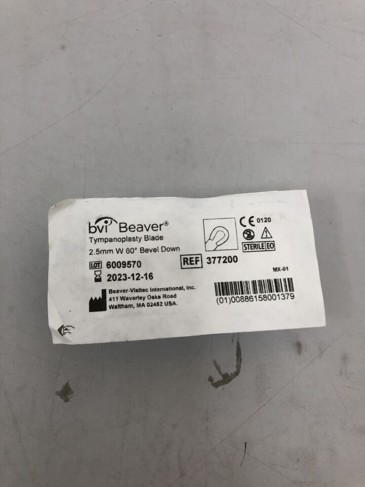377200 - BVI - Tympanoplasty Blade, 2.5mm, (EA) - ( Expiry Date: 2023-12-16 )