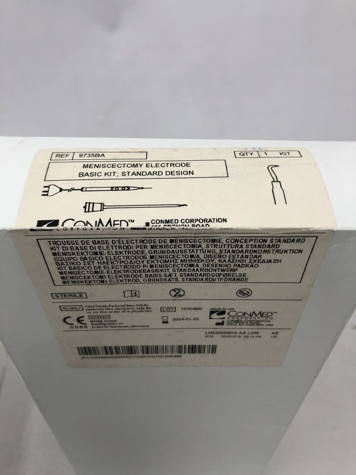 9735BA - CONMED - Meniscectomy Electrode Basic Kit, Standard, 165mm, () - ( Expiry Date: 2024-01-03 )
