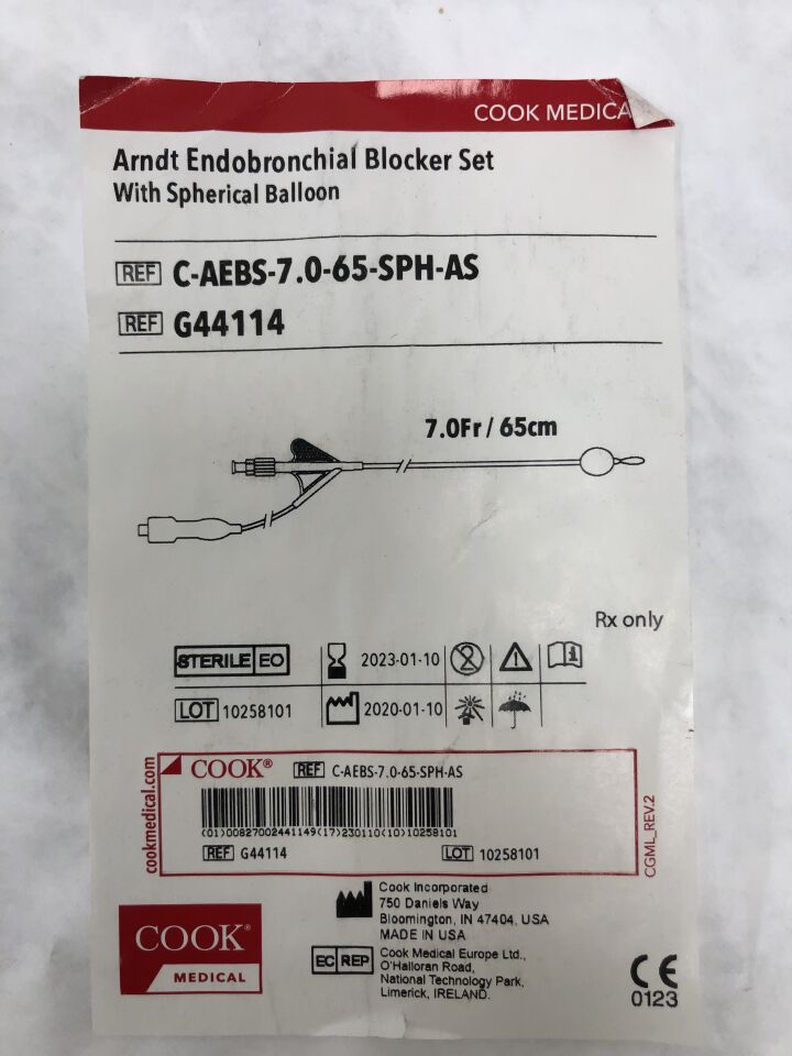 G44114 - COOK - Arndt Endobronchial Blocker Set with Spherical Balloon, 7F X 65cm, () - ( Expiry Date: 2023-01-10 )