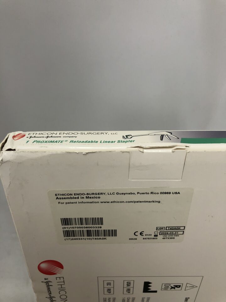 TX30G - ETHICON - Proximate Reloadable 30mm Linear Stapler, Contains 11 Staples, 4mm X 4.8mm staples, (BX/1) - ( Expiry Date: 2024-03-31 )