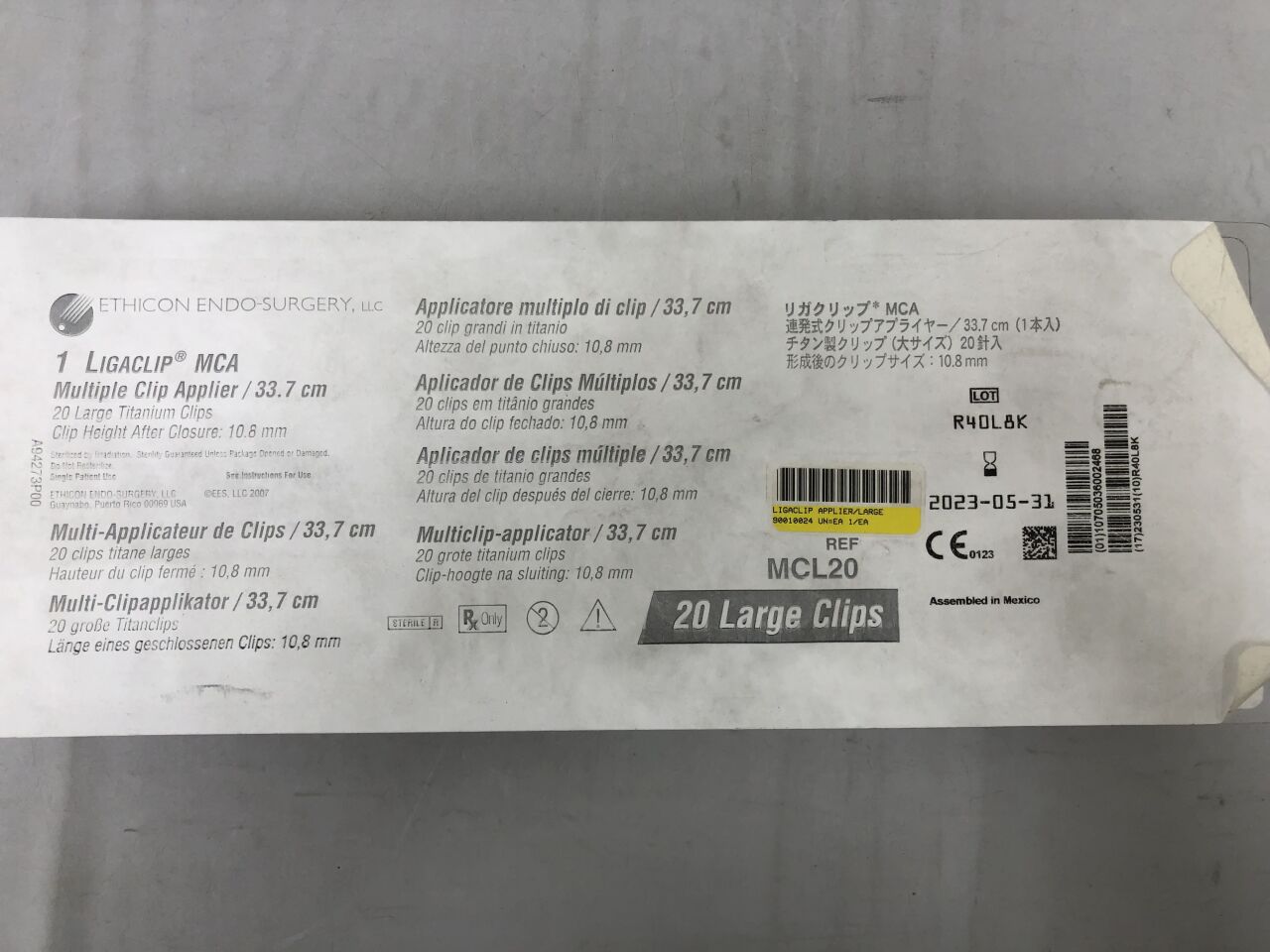 MCL20 - ETHICON - Ligaclip Multiple Clip Applier, Large, 23.8cm Length, () - ( Expiry Date:  )